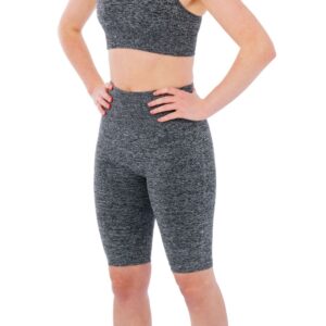 Xtreme Sportswear Dames Sportset - Korte Sportlegging + Sporttop - Antraciet Melange-L