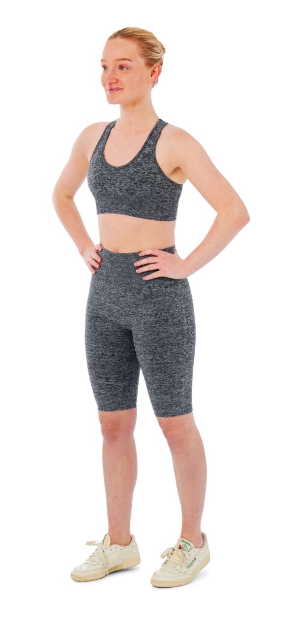 Xtreme Sportswear Dames Sportset - Korte Sportlegging + Sporttop - Antraciet Melange-L