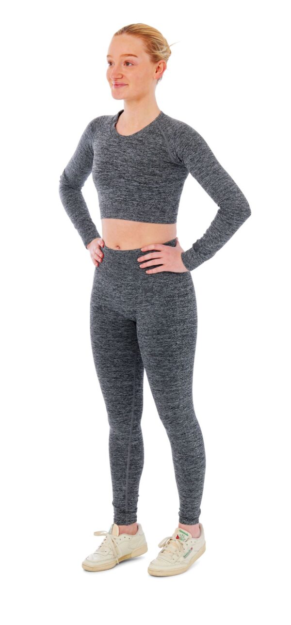 Xtreme Sportswear Dames Sportset - Sportlegging + Sport Croptop - Antraciet Melange-L