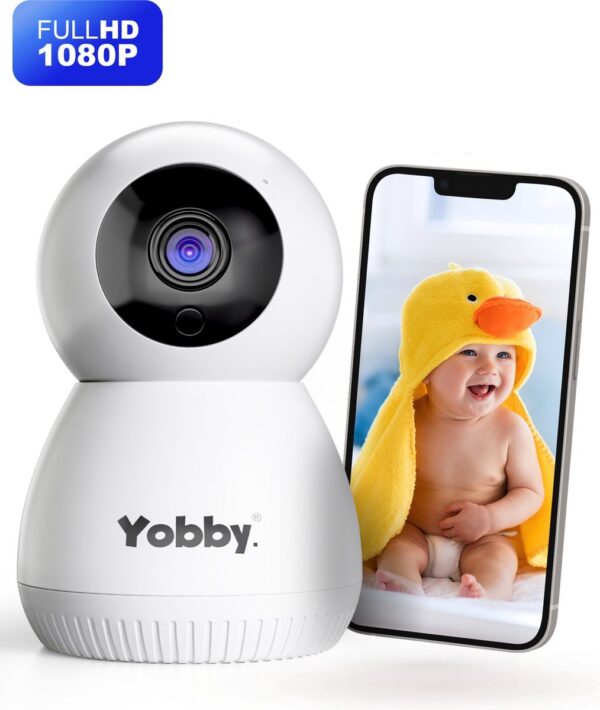 Yobby - FullHD Babyfoon Met Camera en App - Onbeperkt Bereik - WiFi - Geluid en Bewegingsdetectie - Terugspreekfunctie - 4x Zoom