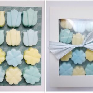 Zeepjes - 12 stuks - bloem - tulp - zeep - cadeau - vensterdoosje - blauw - geel