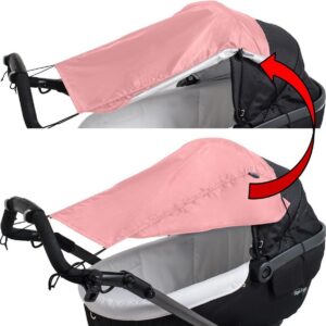 Zonnescherm kinderwagen & buggy - Zonnedoek met zijbescherming - Roze
