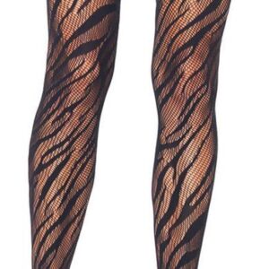 Zwarte Luxe Panty met tijgerachtige strepen - Zehra