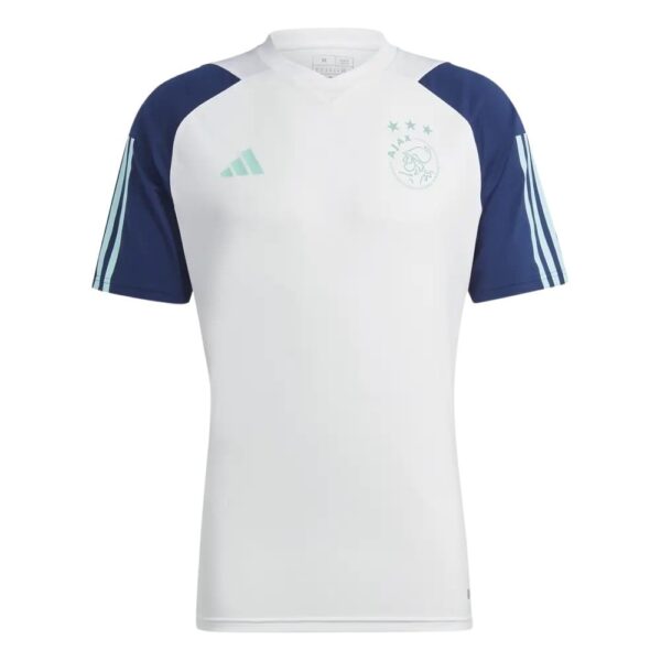 adidas Ajax Trainingsshirt 2023-2024 Kids Wit Donkerblauw Lichtblauw