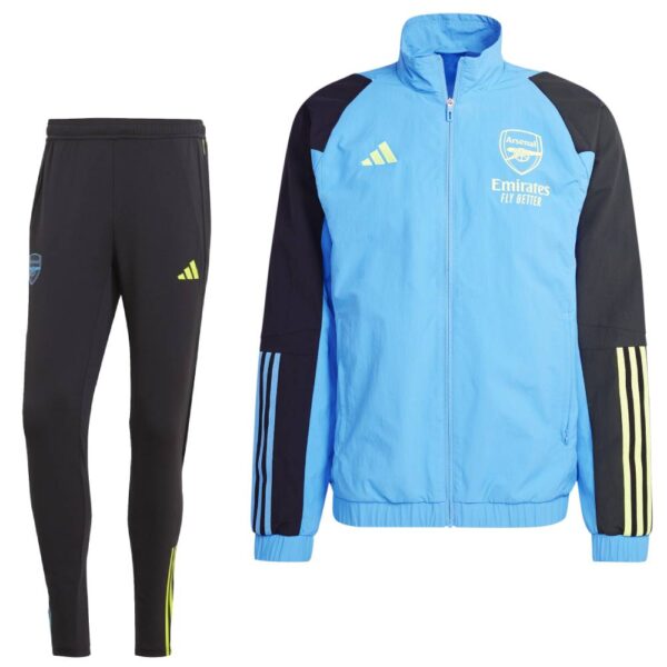 adidas Arsenal Presentatie Trainingspak 2023-2024 Blauw Zwart Geel