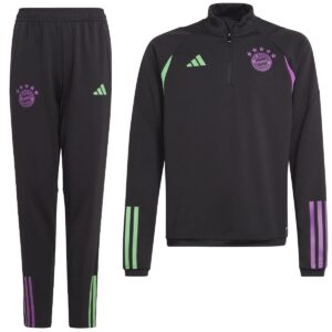 adidas Bayern München Trainingspak 1/4-Zip 2023-2024 Kids Zwart Groen Paars