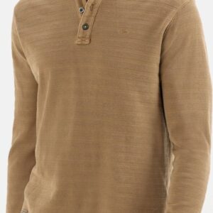 camel active Hemd met lange mouwen in zuiver katoen - Maat menswear-3XL - Licht bruin