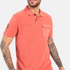 camel active Piqué poloshirt van gecertificeerd organic cotton - Maat menswear-6XL - Rood-Oranje