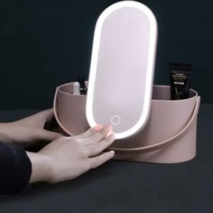 make up organizer - met spiegel - led - reiskoffer - make up spiegel - ledspiegel - reiskoffer - box