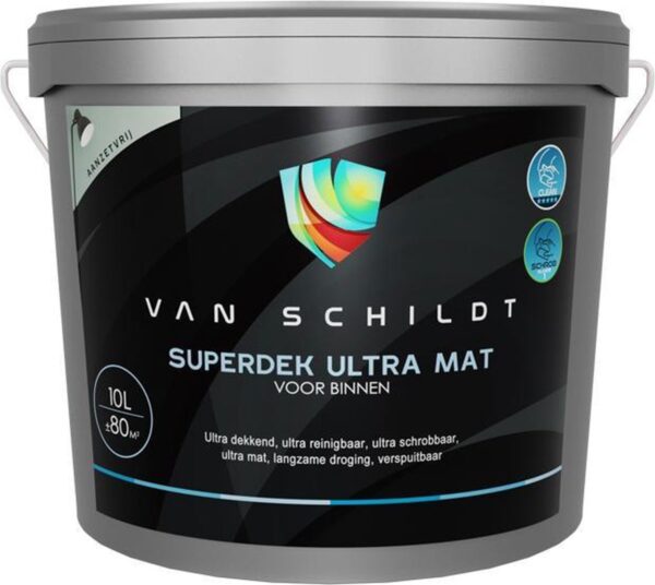 van Schildt Superdek Ultra Mat Muurverf 10 Liter Alle Lichte Kleuren