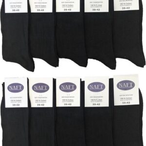 zwarte 100% katoenen sokken Multipack Heren Maat 39-42
